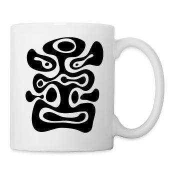 sixties Lava Blubber Formen retro Tiki Gesicht  - Tasse - Weiß - Rechts