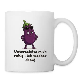 Aubergine - Sous-estime-moi caricature discrètement - Mug blanc - blanc - Droite