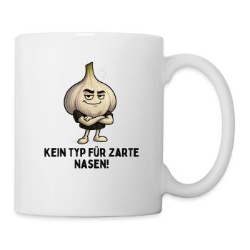 Knoblauch - kein Typ für zarte Nasen Karikatur  - Tasse - Weiß - Rechts