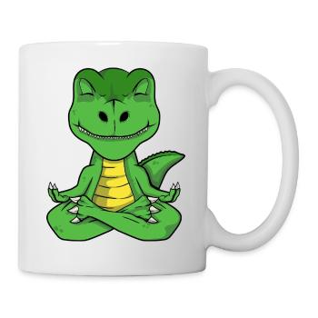 T-Rex Yoga Pose Yoga Girl Funny Dinosaur Yoga - Mug - white - Right