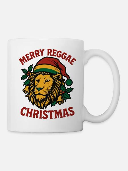 FROHE REGGAE-WEIHNACHTEN LÖWE Rastafari - Tasse - Weiß