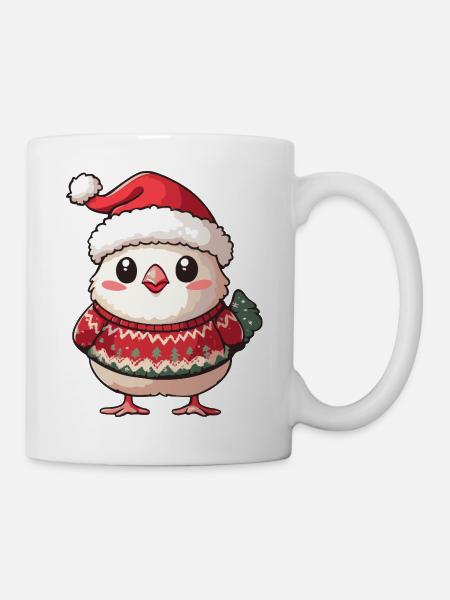 Huhn Weihnachten - Tasse - Weiß
