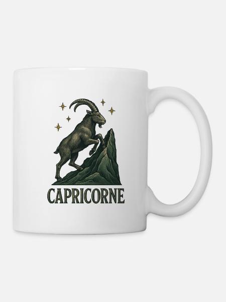 Steinbock Sternzeichen - Astrologie - Tasse - Weiß