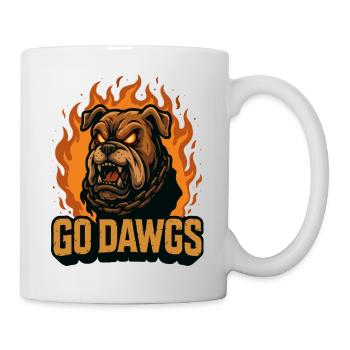 Go Dawgs Flames Bulldog - Mug - white - Right