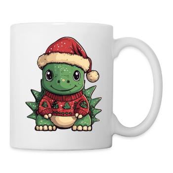 Dinosaurier stegosaurus Weihnachten - Tasse - Weiß - Rechts