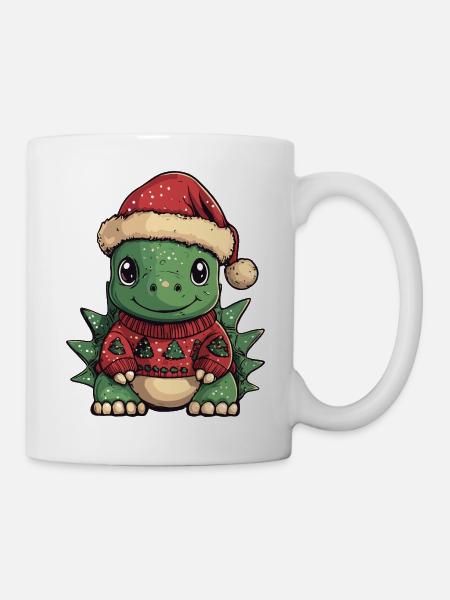 Dinosaurier stegosaurus Weihnachten - Tasse - Weiß
