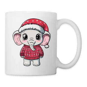 Noël des éléphants - Mug blanc - blanc - Droite