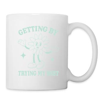 S’en sortir en faisant de mon mieux – Dicton de style rétro - Mug blanc - blanc - Droite