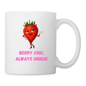 fraise baie chic dessin animé unique - Mug blanc - blanc - Droite