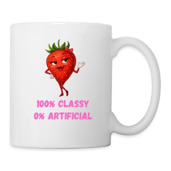 Erdbeere Diva Elegante Frucht karikatur  - Tasse - Weiß - Rechts
