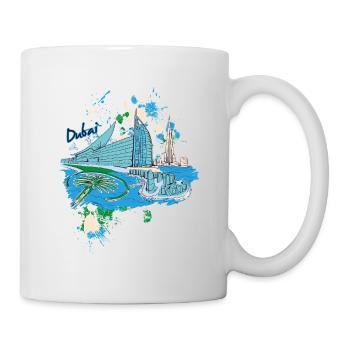 Dubai Skyline – Moderne Superlative am Meer - Tasse - Weiß - Rechts