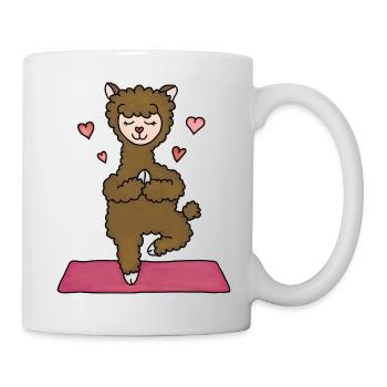 Cuddly Alpaca Yoga Heart - Mug - white - Right