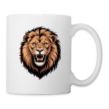 Lion vectoriel enflammé - Mug blanc - blanc - Droite