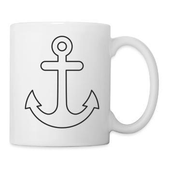 Anker Minimalistisches Design - Tasse - Weiß - Rechts