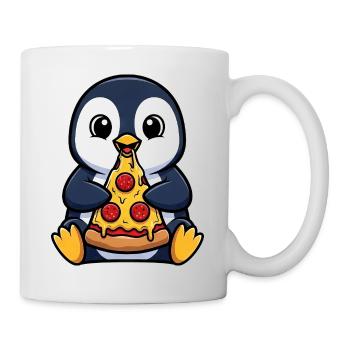 Mignon pingouin pizza dessin animé de la cuisine italienne - Mug blanc - blanc - Droite