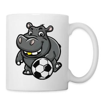 Hippo Fußballstar Illustration - Tasse - Weiß - Rechts