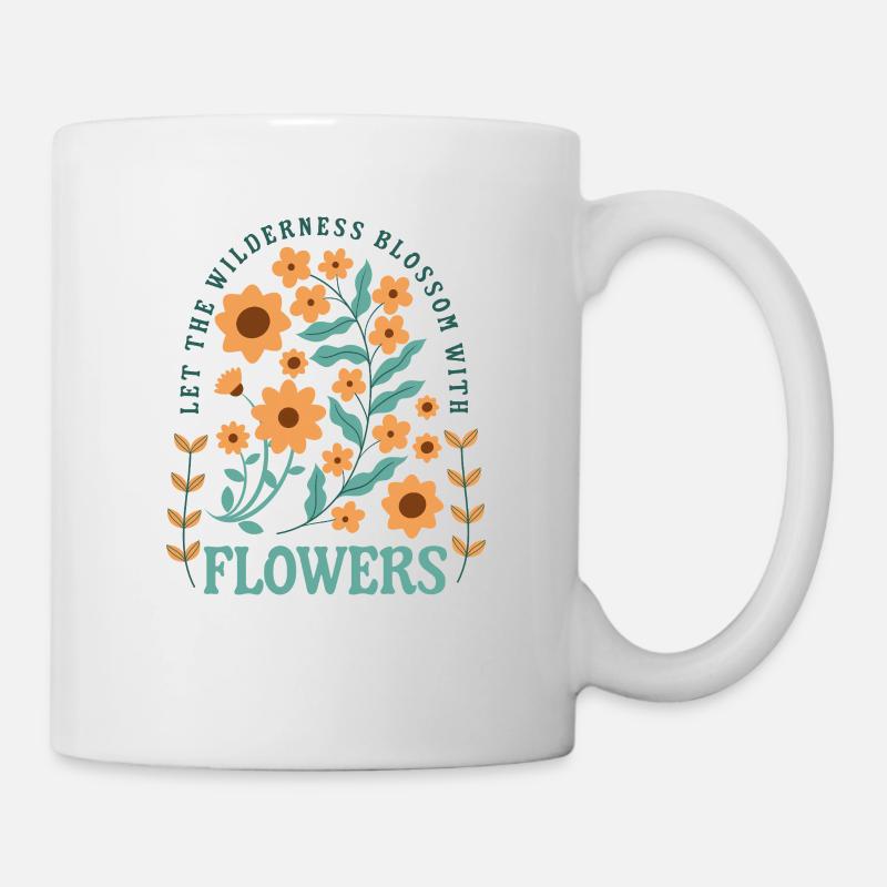 🌸 Que la nature sauvage fleurisse avec des fleurs Isaïe - Mug blanc - blanc