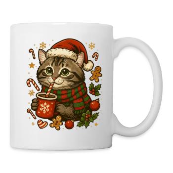 Chat à Noël - Mug blanc - blanc - Droite