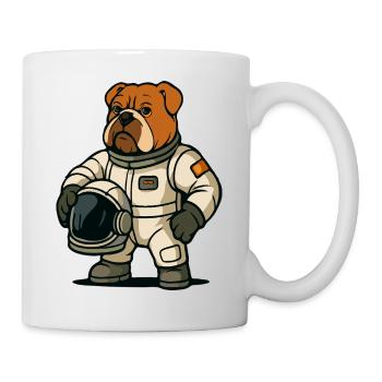 Mascotte astronaute bouledogue - Mug blanc - blanc - Droite