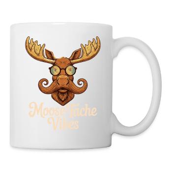 Humour Animal Élan Blague Moustache - Mug blanc - blanc - Droite