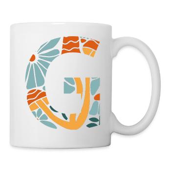 Lettre g fleurs groovy idée cadeau  - Mug blanc - blanc - Droite