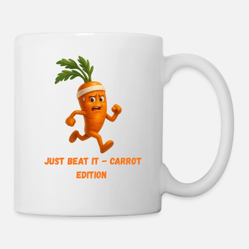 Caricature de carotte avec bandeau Running Edition - Mug blanc - blanc