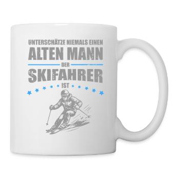 Alter Mann - lustiges Geschenk für Skifahrer - Tasse - Weiß - Rechts