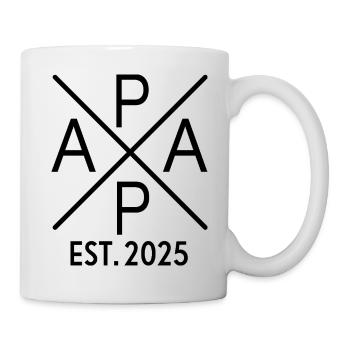 Papa Est. 2025 Vater werden 2025 Stolzer Papa 2025 - Tasse - Weiß - Rechts