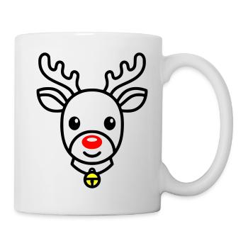 Renne mignon | Rudolph pour Noël - Mug blanc - blanc - Droite