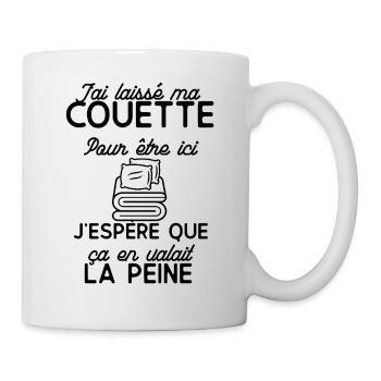 HUMOR QUILT SCHLAFEN FAULHEIT - Tasse - Weiß - Rechts