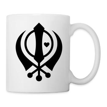 Sikh Khanda Symbol with Heart | Faith & Love - Mug - white - Right