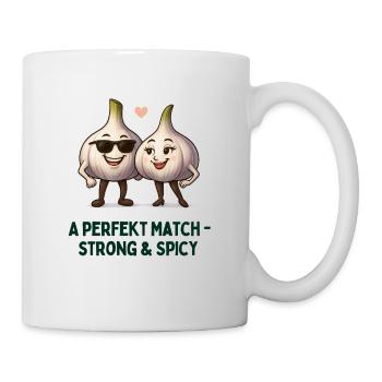 Knoblauch Liebesduo Stark und Würzig karikatur  - Tasse - Weiß - Rechts