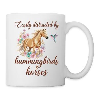 Colibris Et Chevaux Équitation Équestre Cavalier - Mug blanc - blanc - Droite