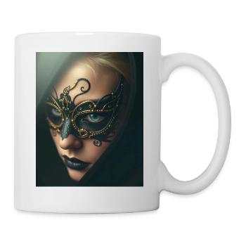 Gold Maskierte Verzauberungsfrau Schwarz -GBC - Tasse - Weiß - Rechts