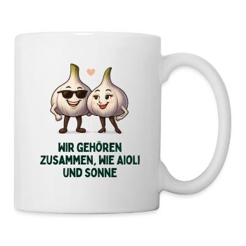 Aioli Liebespaar Knoblauch liebe karikatur  - Tasse - Weiß - Rechts