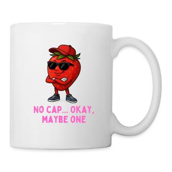 Cool fraise lunettes de soleil casquette caricature - Mug blanc - blanc - Droite