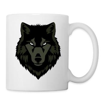 Wolf_grau_T shirt_Geschenk_Jaeger - Mug - white - Right