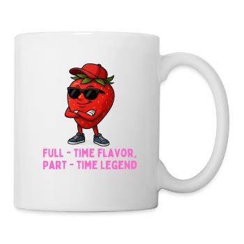 Erdbeere mit Stil Vollzeit Legende - Tasse - Weiß - Rechts