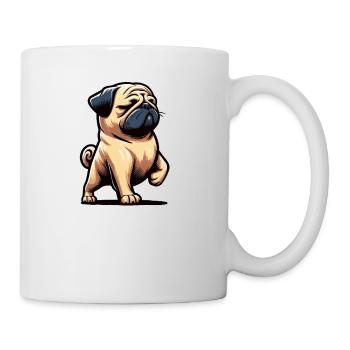 Sprich mit der Pfote Mops Möpse Mopsbesitzer  - Tasse - Weiß - Rechts