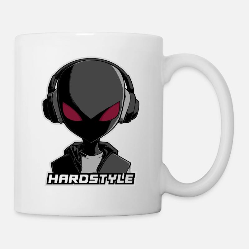 Hardstyle Alien – Musik Design mit Kopfhörern - Tasse - Weiß