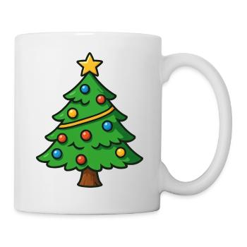 Weihnachtsbaum Cartoon - Tasse - Weiß - Rechts
