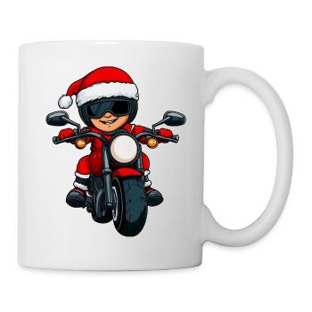 Motorradfahrer Christmas - Tasse - Weiß - Rechts