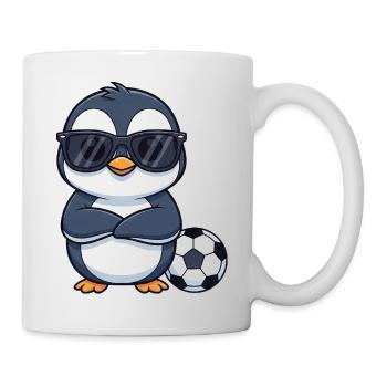 Cooler Pinguin Fußballer Kinder Fußballspieler Car - Tasse - Weiß - Rechts