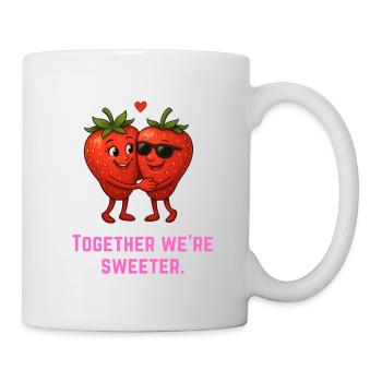Together we are sweeter - Erdbeeren süß - Mug - white - Right