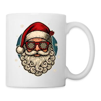 Lustiges Darts Weihnachtsmann Shirt Geschenk - Tasse - Weiß - Rechts
