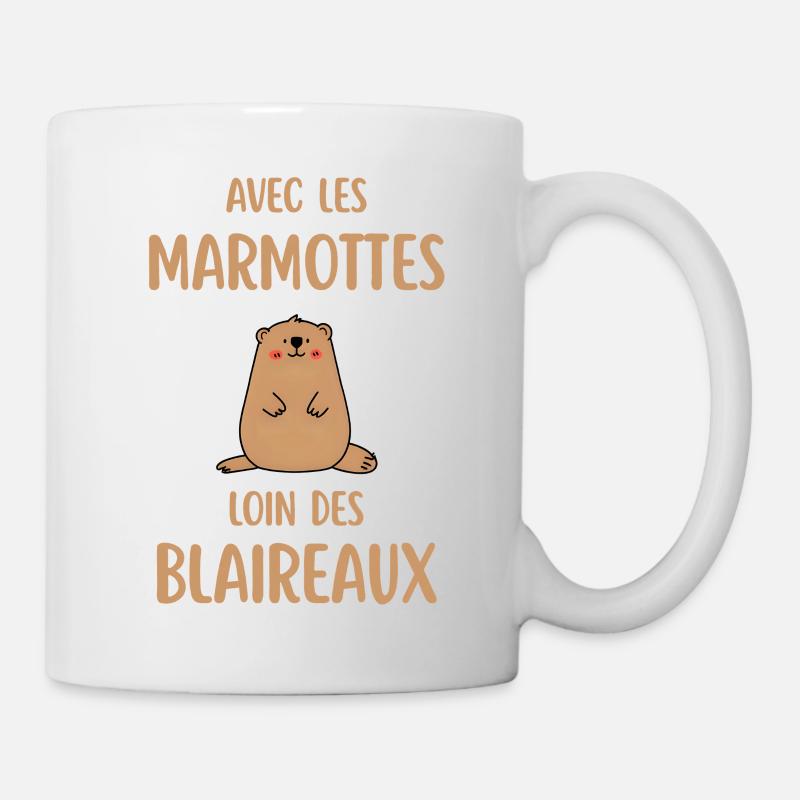 Marmottes loin des blaireaux - Mug blanc - blanc