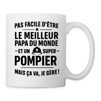 Pompier – Super Papa Pompier - Mug blanc - blanc - Droite