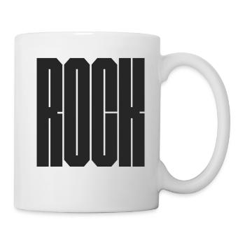 Kühnes und minimalistisches geometrisches Rock-Logo - Tasse - Weiß - Rechts