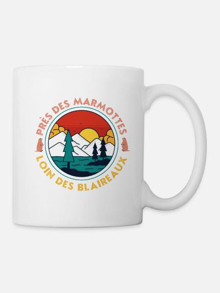 Coucher Montagne Lac Pins - Mug blanc - blanc