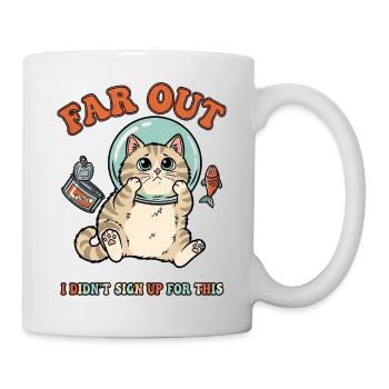 Cat Cute Cartoon Aquarium Astronaut White Outdoor - Mug - white - Right